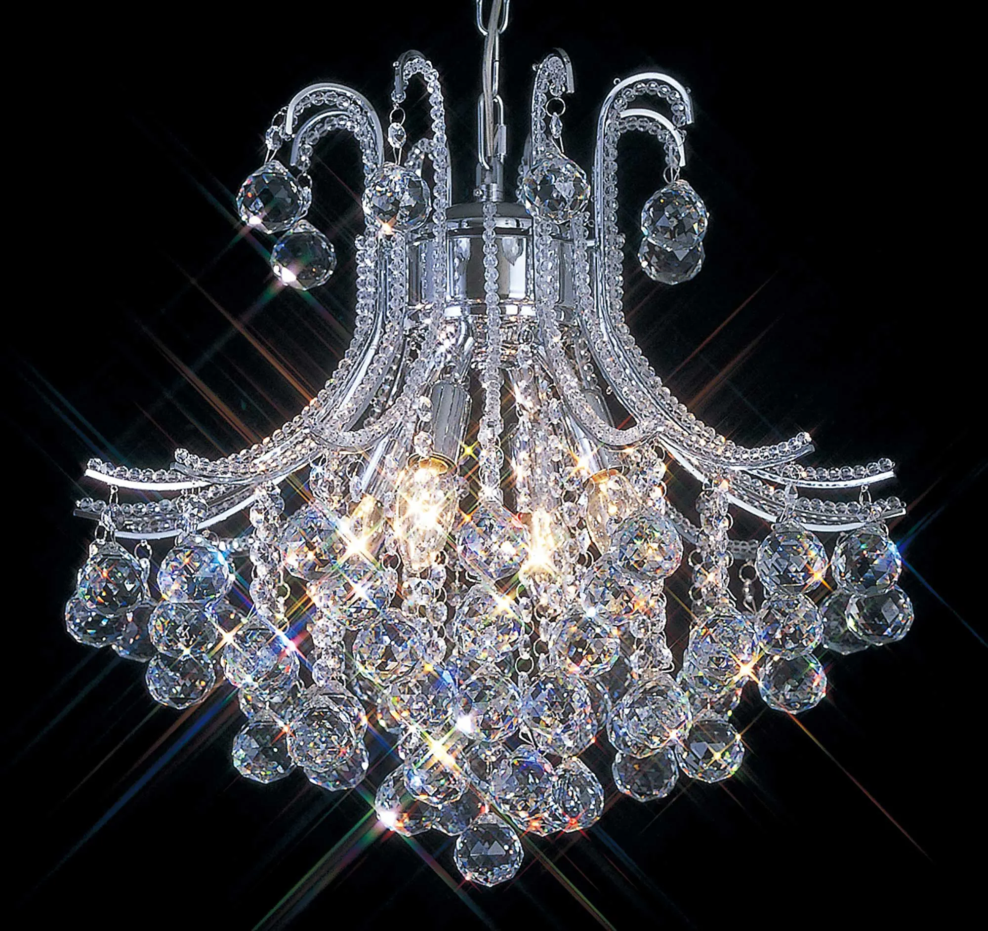 Bask Crystal Chandelier 4 Light Polished Chrome IL30016  Diyas Bask